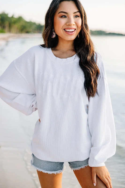 Bride White Corded Embroidered Sweatshirt