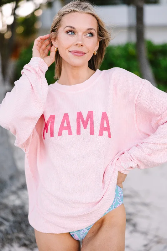 Mama Urban Pink Corded Graphic Sweatshirt