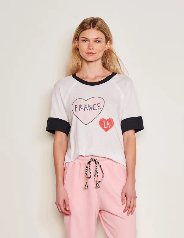 Sundry France LA Boyfriend Tee in Optic White