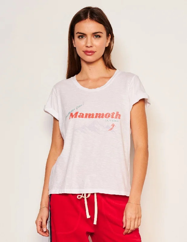 Sundry Mammoth Rolled Sleeve Tee in Optic White