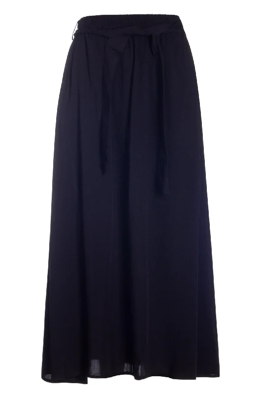 A line Skirt with self belt | BLACK | 6312AR