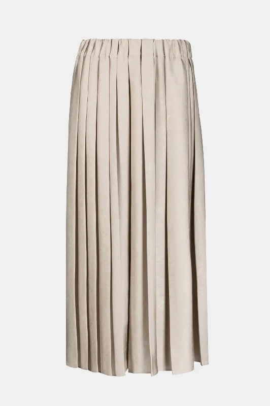 Feather Weight Pleated Skirt in Light Tan