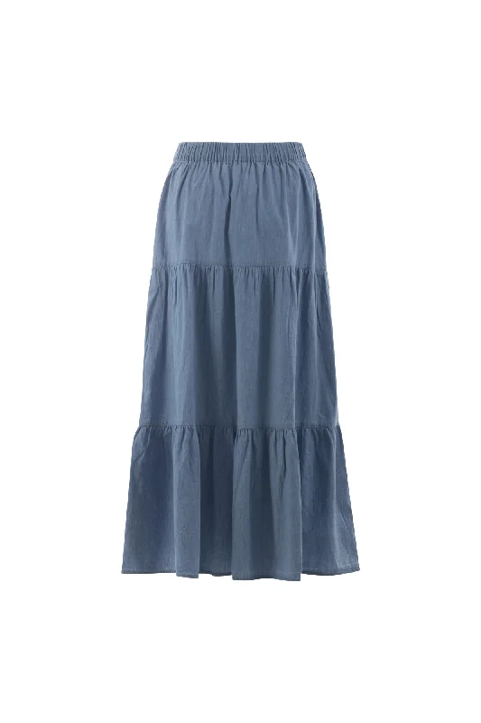 Lite weight Denim Skirt | LIGHT INDIGO | 6655AR