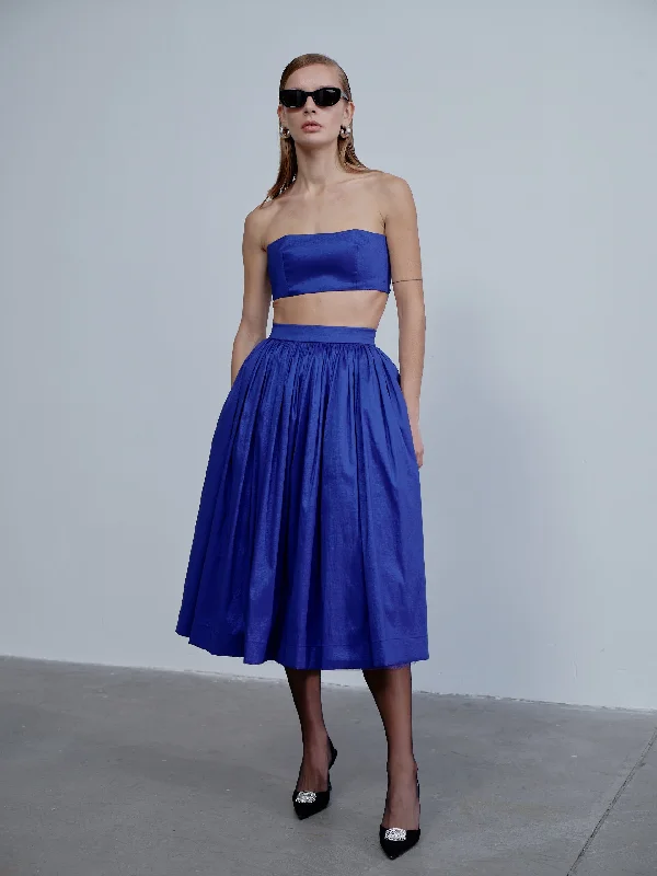 Lou Lou Midi Skirt in Bleu