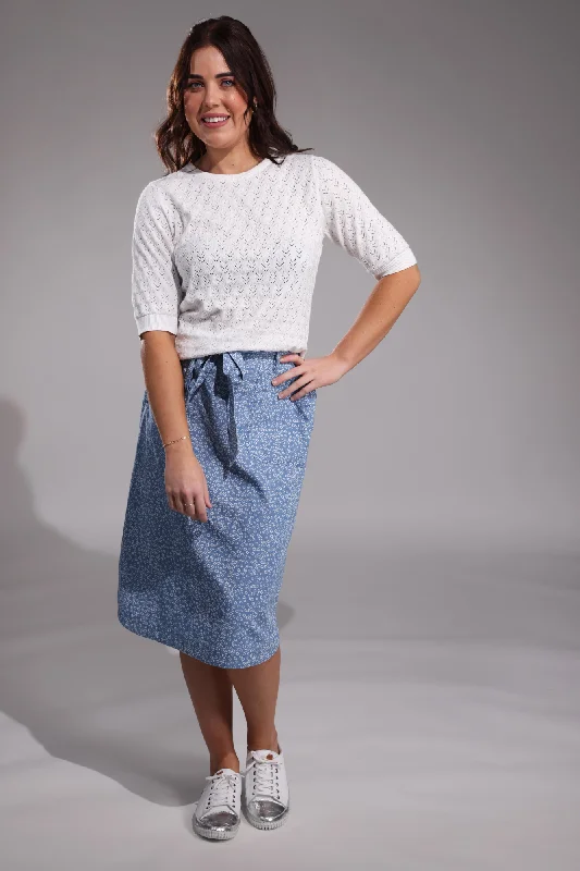 100% Cotton Chambray Skirt | Mini Daisy | 6653A1