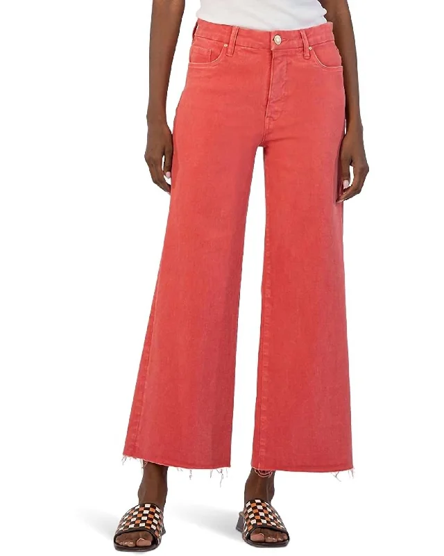 Meg High Rise Wide Leg Jean In Strawberry