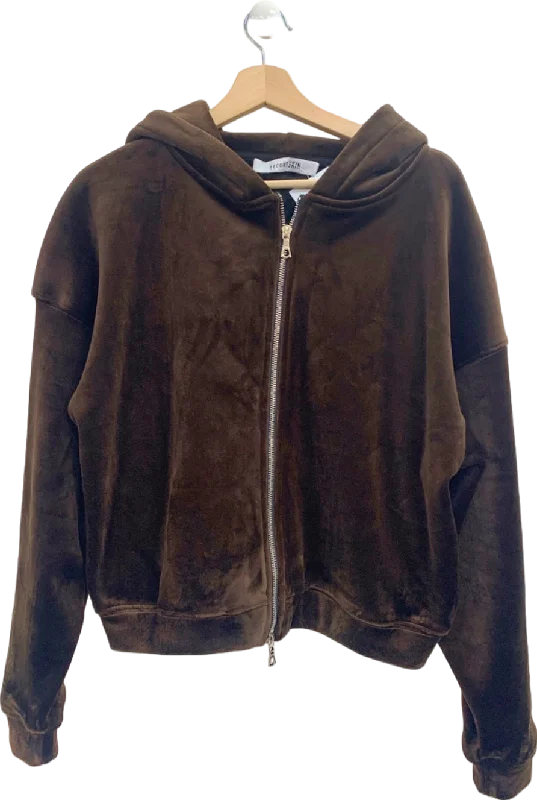 Second Skin Brown Zip-Up Hoodie UK S