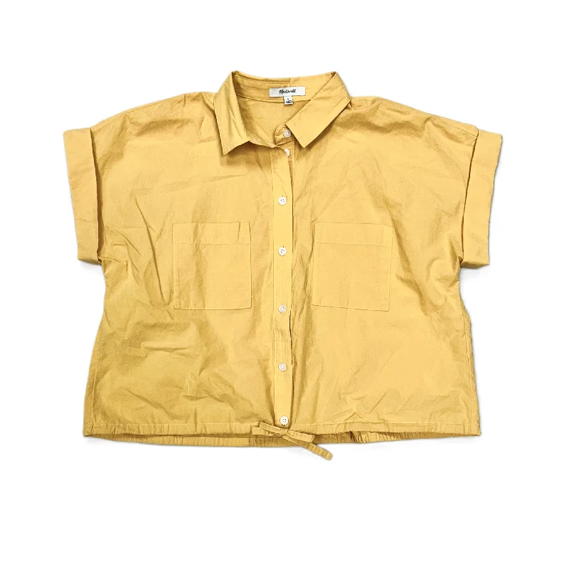 Top Short Sleeve By Madewell In Yellow, Size: S