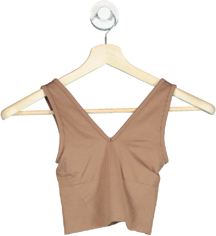 YPB Brown Sleeveless Crop Top UK XS