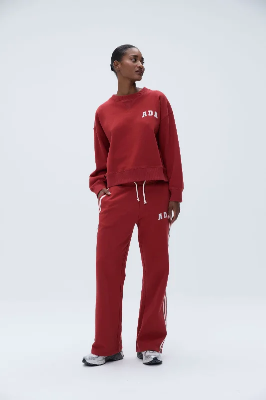 ADA Stitch Loose Fit Sweatpants - Vintage Red/Marshmallow White