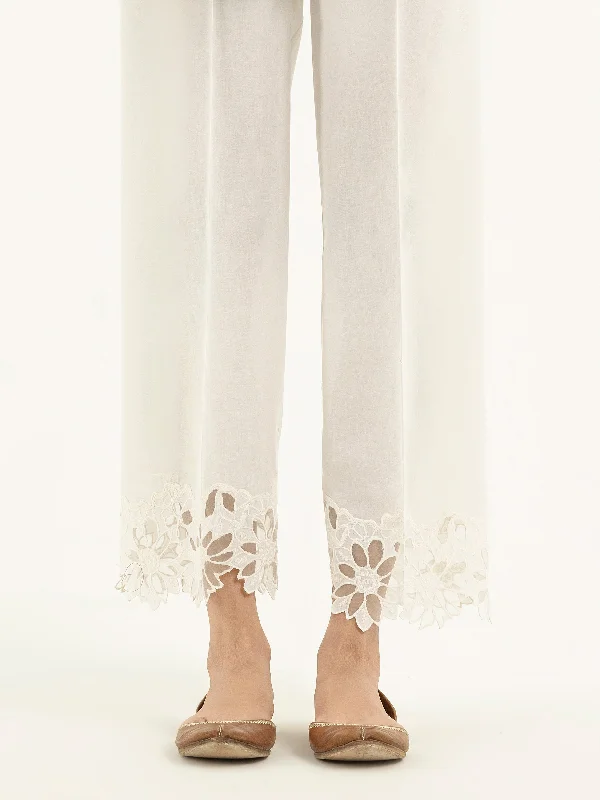 Embroidered Cambric Trousers(Pret)