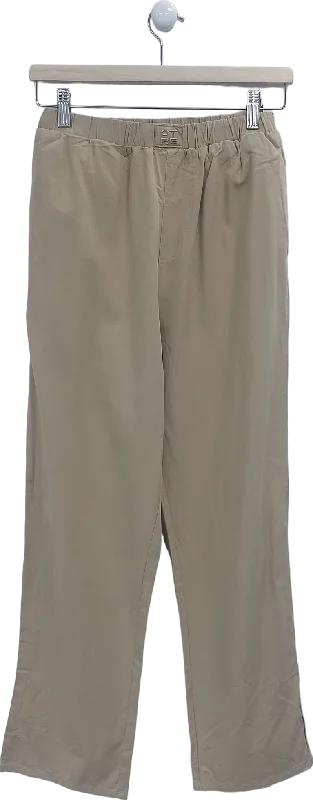 The Couture Club Beige Embroidered Emblem Trousers UK 6