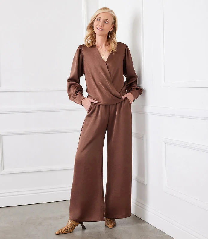 Wide Leg Satin Pants