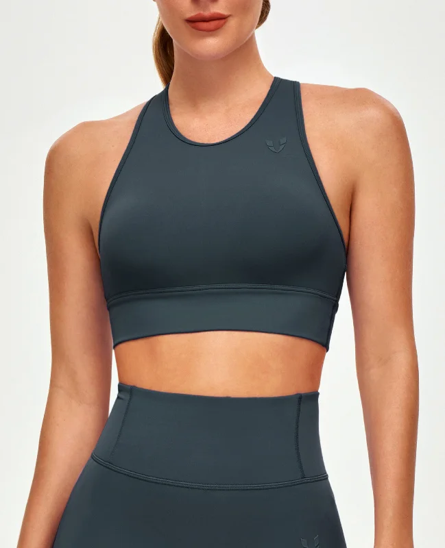 High Neck Sports Bra - Gray