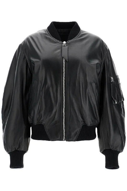 THE ATTICO anja leather bomber jacket