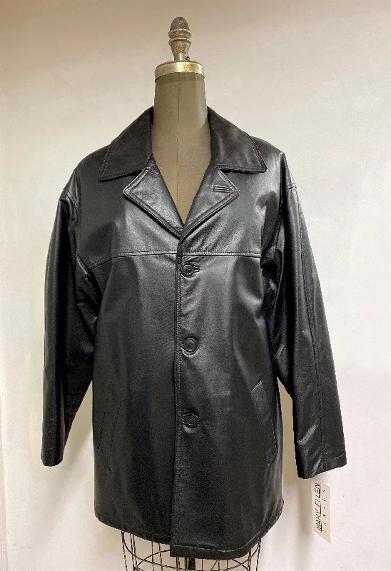 Men's Leather Car Coat- Style #AB118BC