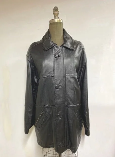 Men's Leather Car Coat- Style #AB108ZBC