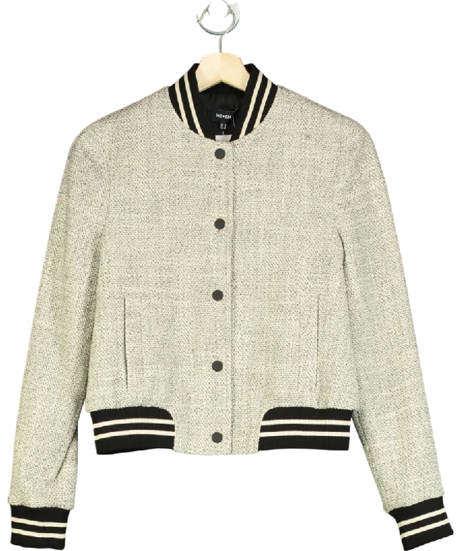 ME+EM White Italian Sporty Tweed Bomber UK 6