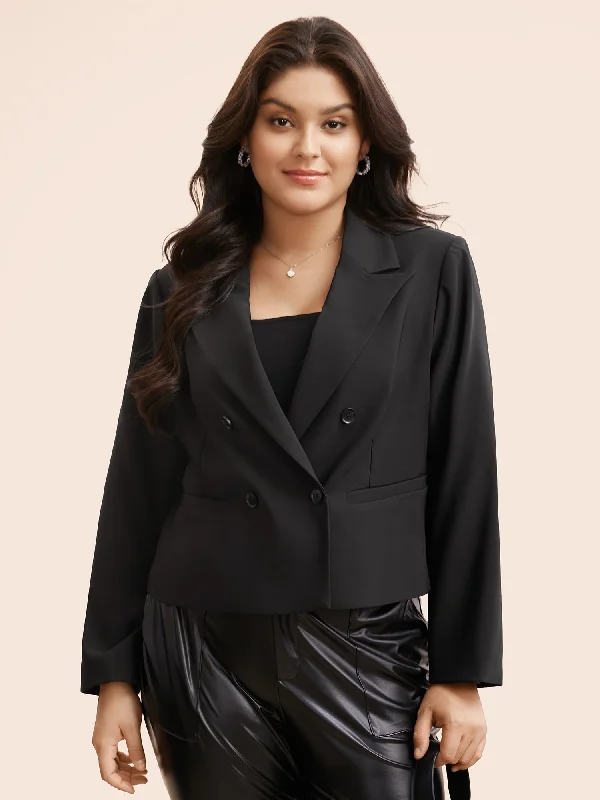 Slim-Fit Double Pocket Cropped Blazer