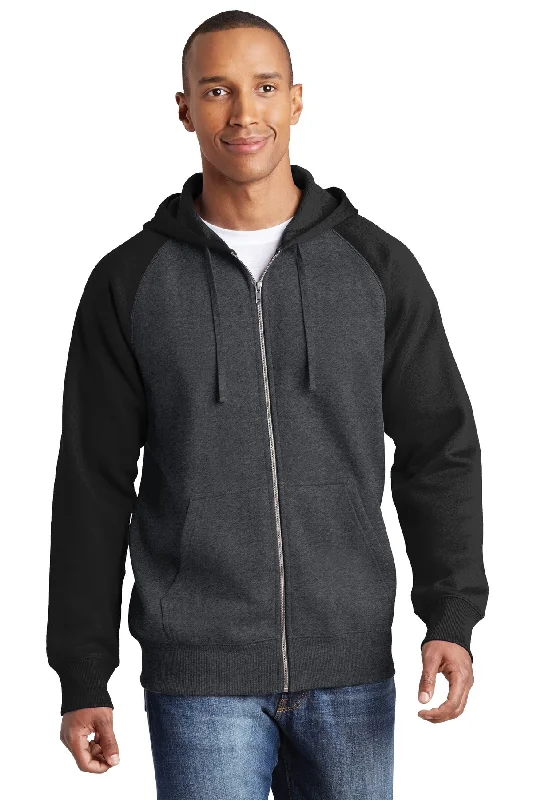 Sport-Tek Raglan Colorblock Full-Zip Hooded Fleece Jacket. ST269