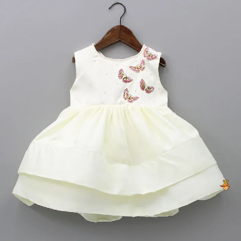 Butterfly Detail Layered Dress With Detachable Back Bow