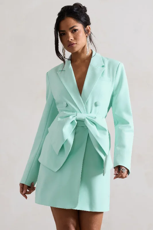 Prized | Mint Green Tailored Blazer Dress With Bow