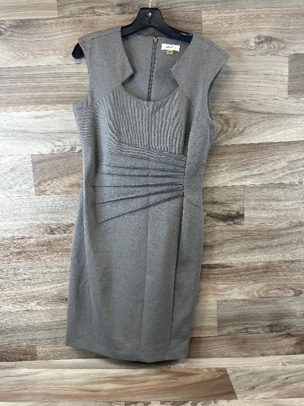 Dress Casual Midi By Calvin Klein In Grey, Size: M