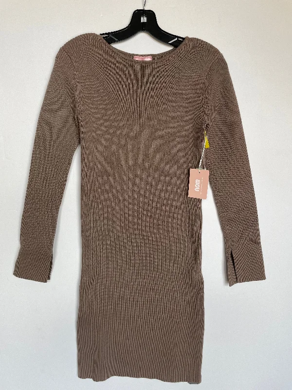 Dress Casual Midi By Cmc In Taupe, Size: S