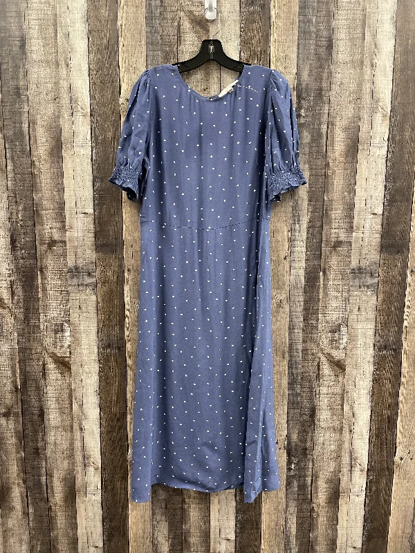 Dress Casual Midi By Loft In Blue, Size: L