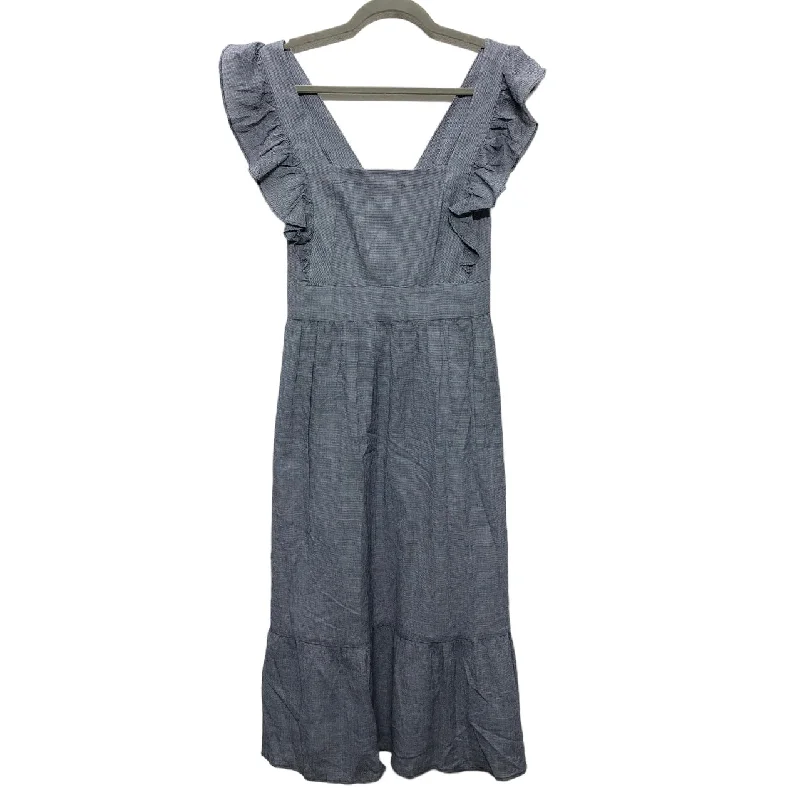 Dress Casual Midi By Loft In Blue & White, Size: 2