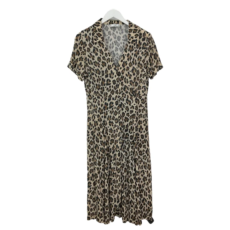 Dress Casual Midi By Mango In Animal Print, Size: 6