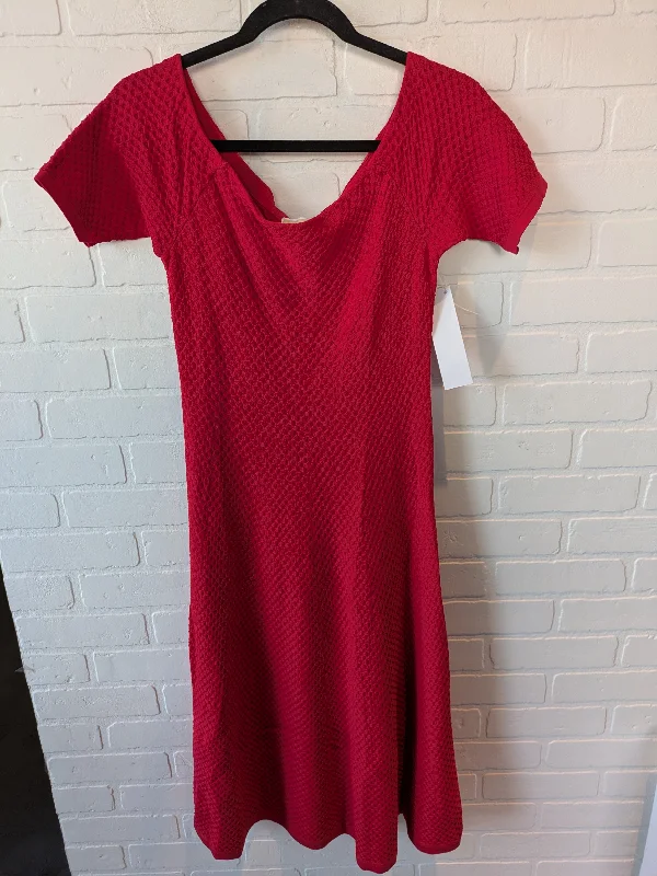 Dress Casual Midi By Michael By Michael Kors In Red, Size: L