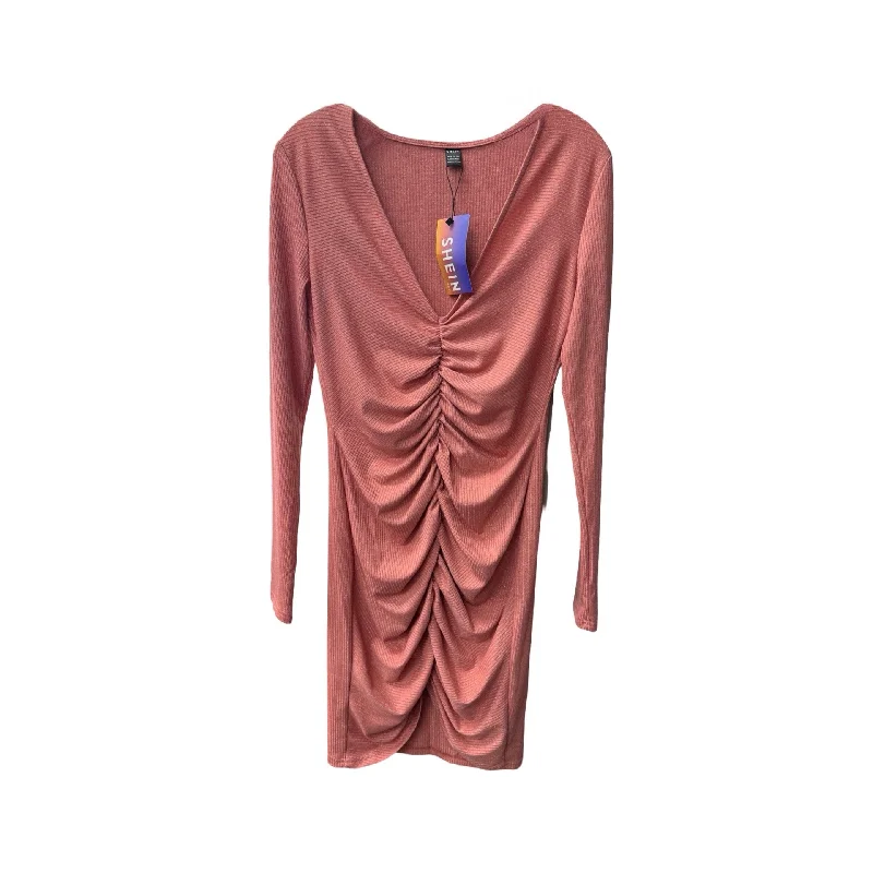 Dress Casual Midi By Shein In Pink, Size: L