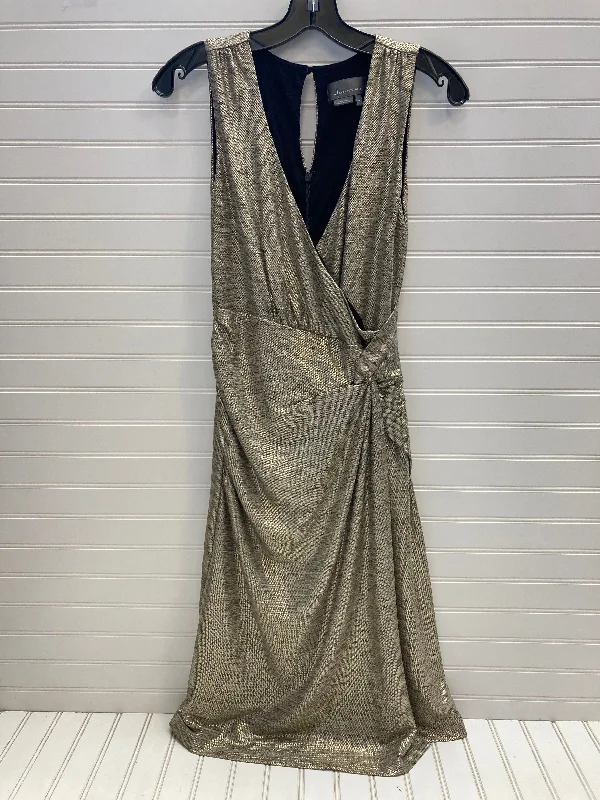 Dress Party Midi By Anthropologie In Gold, Size: Xs