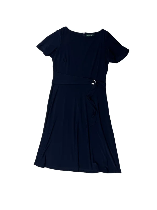 Dress Party Midi By Lauren By Ralph Lauren In Navy, Size: 14