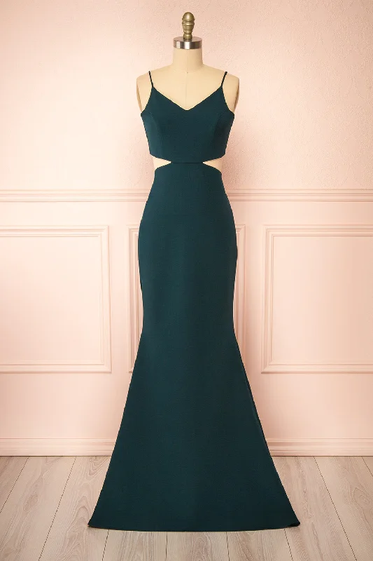 Kamilla Green | Maxi Mermaid Dress w/ Cut-Outs