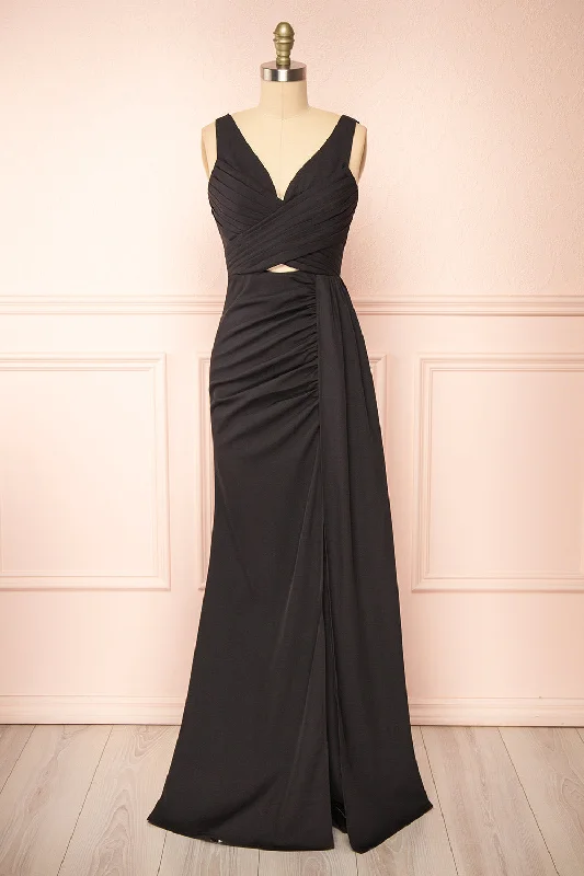 Serilda | Maxi Black Dress w/ Slit