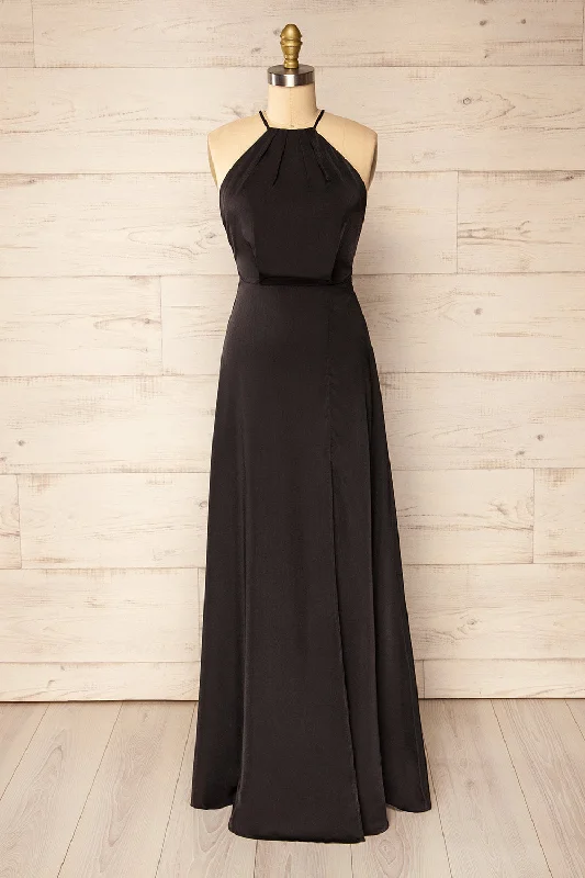 Versailles | Black Maxi Dress w/ Laced Back