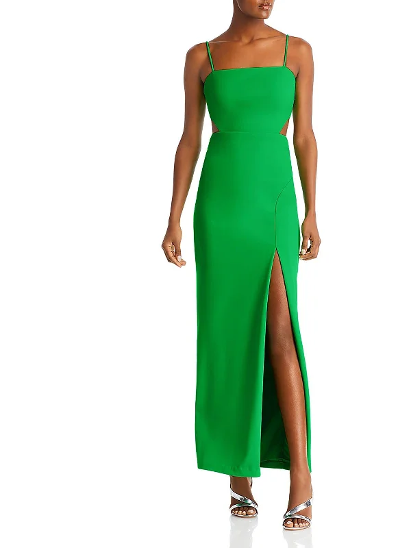 Womens Knit Cut-Out Evening Dress