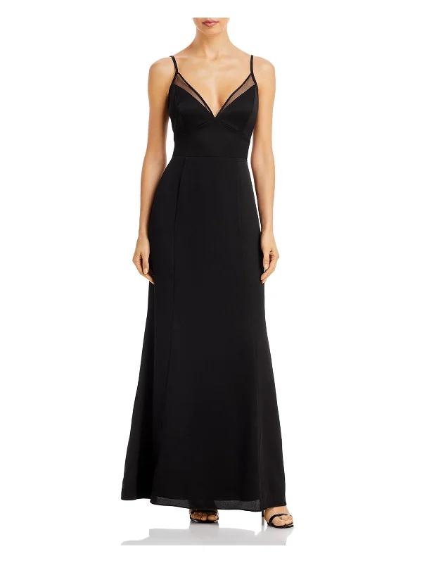 Womens V-Neck Long Evening Dress