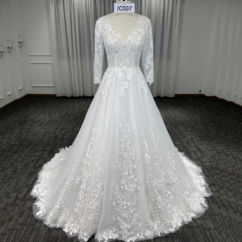 3/4 Sleeve Wedding Dresses Three Quarter Sleeve Bridal Gowns