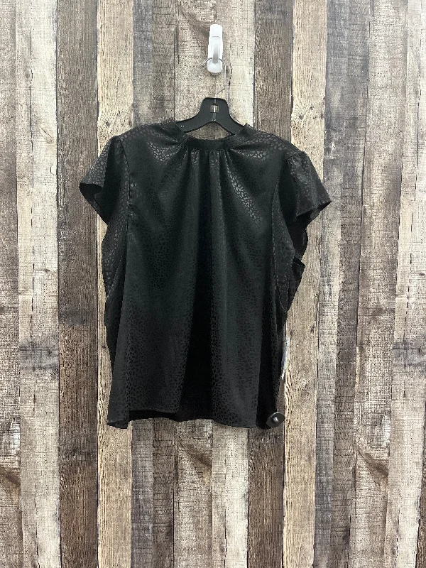 Blouse Short Sleeve By Nine West In Black, Size: Xl