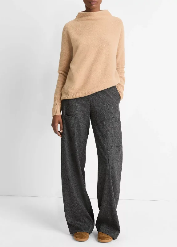 Cashmere Funnel Neck Sweater - Camel