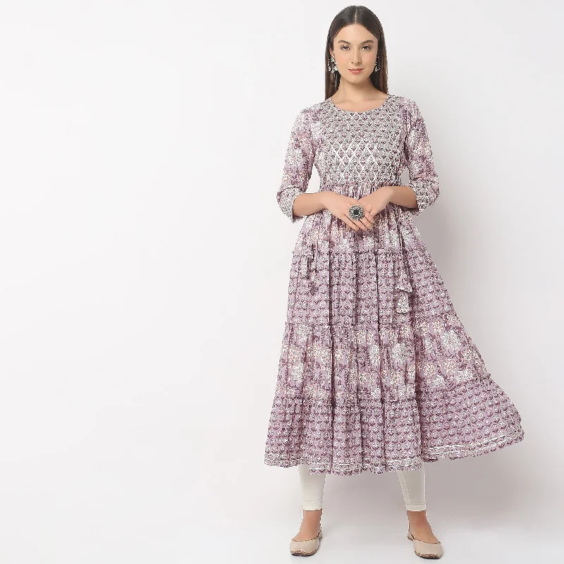 Flare Fit Printed Kurta