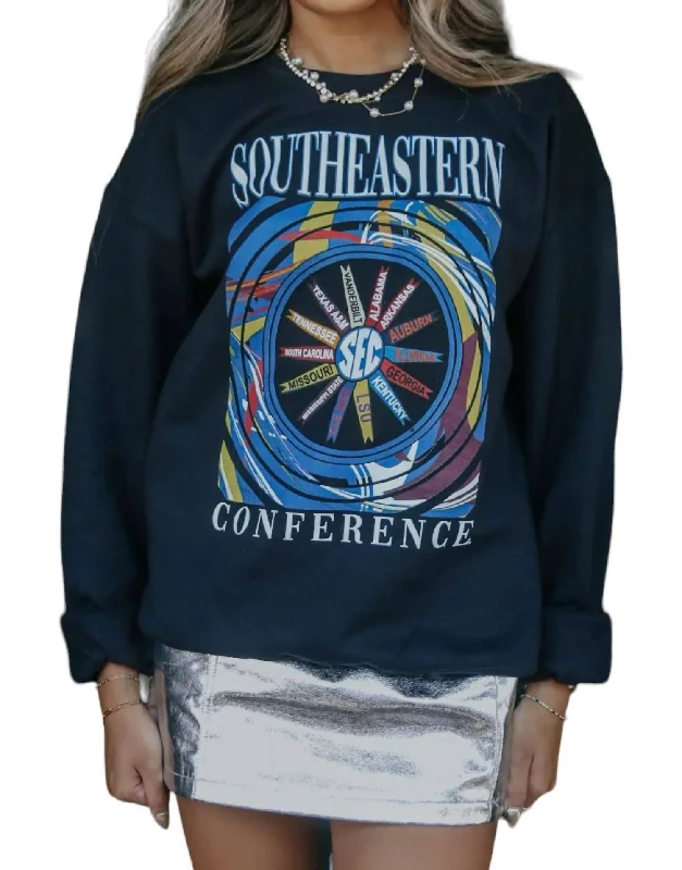 Sec Band Pinwheel Sweatshirt In Black